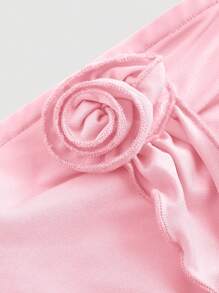 SHEIN MOD Set de 2 piezas Atuendo de mujer con flor 3D rosa y lindas, outfit para el Día de San Valentín, ropa para una cita