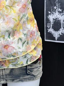 EgrlEra Women Floral Print Halter Backless Sleeveless Top For Summer