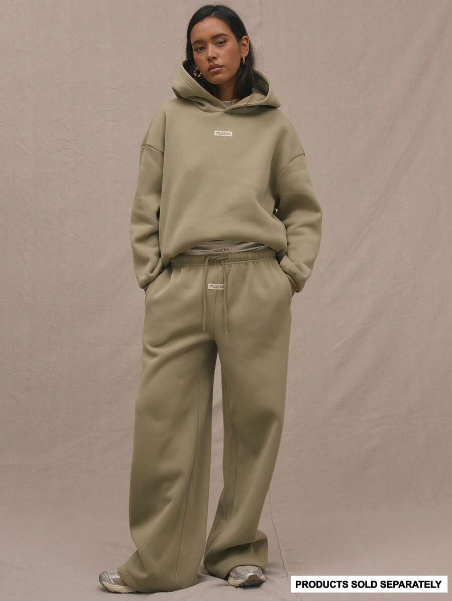 MUSERA Quần thể thao ống rộng cạp chun, thích hợp đi nghỉ mát, sân bay, dự lễ tốt nghiệp, làm giáo viên, phù hợp cho nữ sinh, mùa thu năm học mới. - Xám - Xem 1