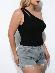 Maija 大码女式纯色不对称领拉链无袖上衣，秋季返校季返校节优雅复古风，适合老派富家女、教师等多种场合，浪漫、时尚、百搭；舒适、时尚、优雅、休闲、简约日常穿搭、必备单品、纯色、假日休闲、得体、单身女士、优雅时尚商务休闲女式外出上衣