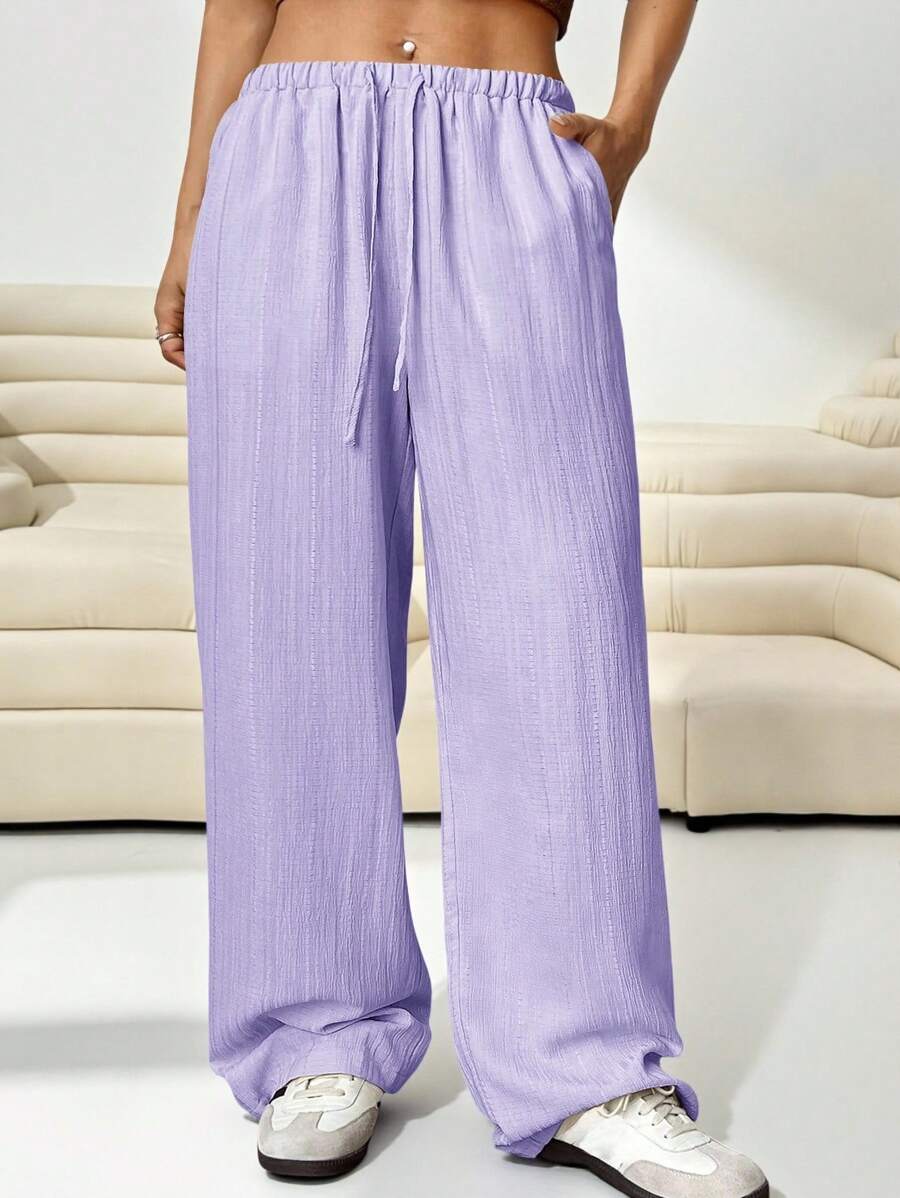 Solflare 女式加大码宽松紫罗兰色/紫色梭织长裤 - 紫羅蘭色 - 查看 1