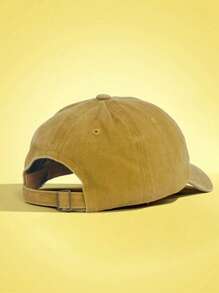 TOM & JERRY X SHEIN Fashion Cartoon Cat Print Washed Baseball Cap - Yellow - View 2