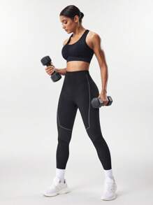 SHEIN Sports 女式高腰圆点印花紧身裤