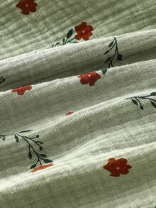 SHEIN Vintaside Kids 2pcs Baby/Baby Girl Ditsy Floral Long Sleeve Clothing Set, Autumn