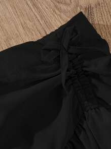 Elladie kids 女童夏季休闲纯色荷叶边半身裙 黑色荷叶边半身裙 女童黑色多层荷叶边半身裙 女童黑色半身裙 秋冬季 - 黑色 - 查看 5