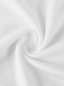 SHEIN Girlism Tween 女童休闲白色不对称肩部褶饰修身短款上衣 T 恤，迷人百搭 - 白色 - 查看 5