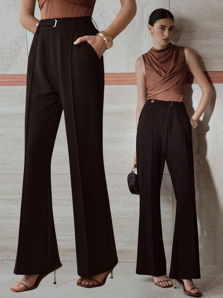 PRESS CREASE FLARE LEG PANTS