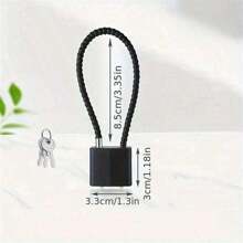 1 Piece Steel Cable Lock, Cabinet Handle Padlock, 15 Inch Steel Cable Lock, Suitable For Storage Cabinets, Filing Cabinets, Wardrobe Small Fences, Refrigerator Doors, Small Sheds, Pet Door Locks