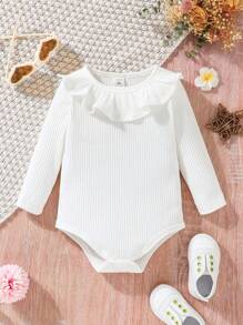 SHEIN Vintaside Kids Bebé Body ribete con fruncido