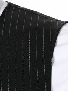 Manfinity Mode Men's Striped Business Casual Waistcoat, Old Money