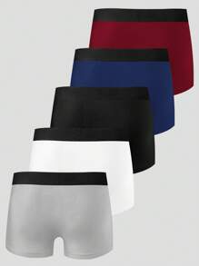5 piezas de calzoncillos tipo bóxer para hombre delgados y elásticos - Multicolor - Ver 2