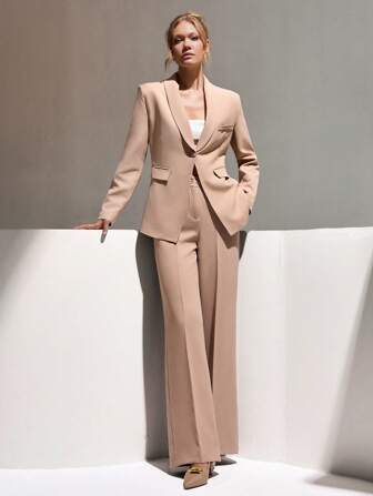 CLARA VERO Zweiteiler Damenkostüm, bestehend aus Blazer-Jacke und Hose