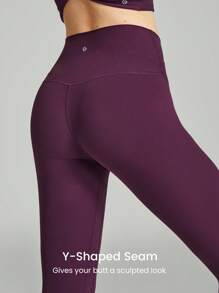 GLOWMODE Quần Leggings Thể thao Nữ màu trơn - Cola anh đào - Xem 2