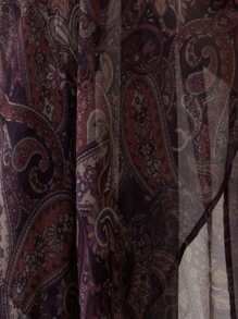 Aveloria Modichic 波西米亚风格宽松荷叶边下摆连衣裙配腰带，多层长袖连衣裙 - 彩色 - 查看 6