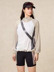 OutZeal Kühlende farbblockierende Sonnenscutzjacke mit Kordelzug-Saum, sonnengeschützt, Alltagsjacke für den täglichen Lässig-Einsatz - Weiss - Übersicht 6