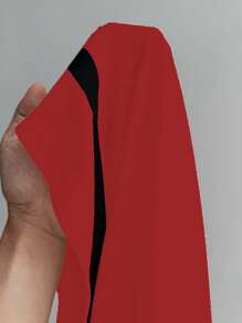 Maweii Plus Size Casual Sports T-Shirt With Lace Patchwork Contrast Color - Red - View 6