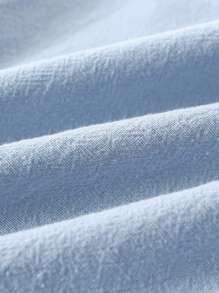 Souflis Souflis 寶寶男童純色彼得潘衣領襯衫和短褲套裝 - 藍色 - 查看 8