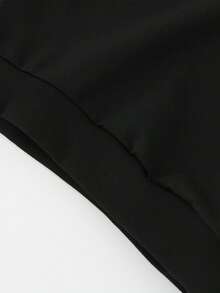 SHEIN 男童休閒字母印花圓領汗衫，秋冬季節1件裝 - 黑色 - 查看 4