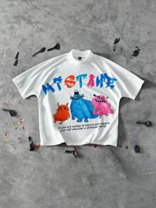 PAVTROS Manfinity Streetrush Manfinity Streetrush Men's Monster Graphic Couple T-Shirt, Matching Boyfriend And Girlfriend Tee ,Men S Streetwear Shirts , Shirts Graphic Shirts , Graphic T-Shirts,Boy Friend Gifts,Graphic Tees,Graphic Tees Men,Hip-Hop Street,I Love My Girlfriends - Multicolor - View 7