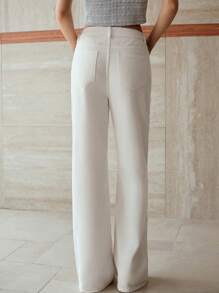 MOTF PREMIUM GUIPURE LACE INSERT SLANT POCKET WIDE LEG JEANS
