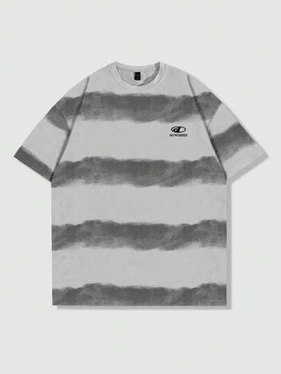 Grunge Punk 1 pieza Camiseta informal de hombre con estampado de bloque de color, de verano