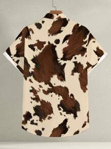 Manfinity LEGND Herren lässiges Western-Stil Kurzarmhemd mit Knöpfen, Sommer