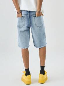 Manfinity EMRG Quần short denim rách thời trang nam - Rửa nhẹ - Xem 2