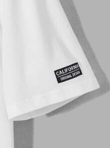 Manfinity BRENVOR 男士T恤合身立領短袖口號T恤，休閒時尚男裝夏季服裝