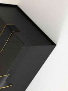 1pc Foldable Bowknot Ribbon Tied Lid Gift Box For Shoes And Clothes, Birthdays, Parties, Valentine's Day, Black Valentine's Day, Valentines Wedding, Birthday,Suplies,Decorations