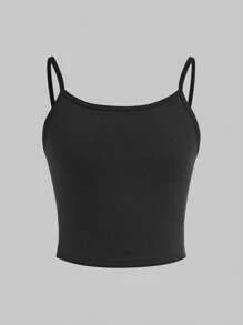 SHEIN Girlism 3-Piece Tween Girl Simple Solid Color Skinny Strap Fitted Camisole Set Fall Winter - Multicolor - View 5