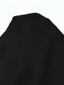 SHEIN Lady Ruffle Collar Ruffle Pressed Short Coat Long Sleeve Coat Jacket Chiffon Pleated Lace Women's Jacket Plus Size Coats Winter Fall Autumn - Black - View 3