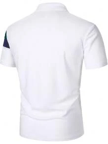 Manfinity Mode 男士时尚休闲短袖 Polo 衫 - 白色 - 查看 2