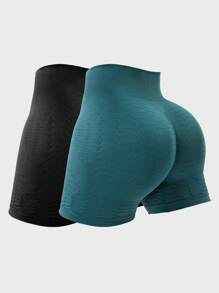 Velisys Velisys 女式纯色高腰休闲健身短裤 - 彩色 - 查看 2