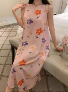 DAZY Camisón de mujer sin mangas con estampado floral
