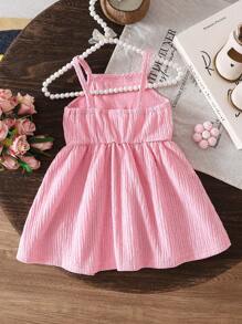 SHEIN 2025年夏季幼儿女童节日风格吊带连衣裙