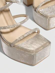 CUCCOO LuxiPop 女士性感时尚粗跟防水台高跟凉鞋，适合万圣节、圣诞节、派对、夜店装扮