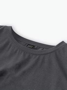 SHEIN LUNE 美国国旗图案基本款女士无袖背心，休闲简约，适合夏季 - 深灰色 - 查看 6