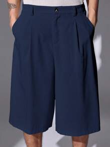 SUMWON Linen Look Wide Leg Pleated Culotte Shorts Summer Spring Casual Relaxed Cut Flowy Loose Fit Stylish Holiday Vacation Bermuda Walking