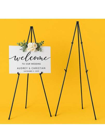 Wedding Easel Stand, Instant Floor Poster Lightweight Collapsible And Portable With Tripod Base Birthday Wedding Outdoor Decoration, Welcome Board Stand For Weddings And Posters, Portable Durable Adjustable Display Easel For Photo Displays, Office Presentations, Events, Exhibits, Party, Home