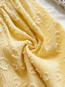 Soleia Váy ngắn chữ A không dây buộc nút trang trí cho kỳ nghỉ của phụ nữ, phù hợp cho bãi biển, mùa hè, phong cách Boho, kỳ nghỉ, móc len, vải lanh, - Màu vàng - Xem 7