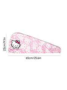HELLO KITTY AND FRIENDS | SHEIN 1 件卡通图案超强吸水超细纤维干发帽，带 2 个按钮，适合不同发量，快速干燥 - 粉色 - 查看 3