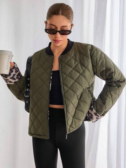 EURMUSE Women's Woven Wind Resistant Jacket, Casual, Stylish, Quilted, Winter, Fall
