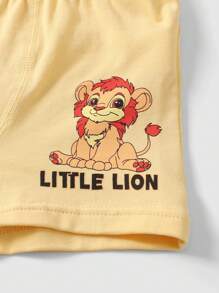 4 قطع سراويل داخلية قصيرة مريحة وناعمة للأولاد مع رسومات أسد جميلة، مصنوعة من قماش قابل للتنفس - متعدد الألوان - مشاهدة 9