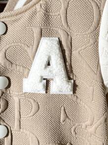 SHEIN Playful Pals Chaqueta casual de un solo botonadura y bolsillo para niño pequeño con diseño de bloques de color, bolsillos con botones metálicos, textura de pana tipo camisa, chaqueta casual y elegante para primavera, verano, otoño, escuela, casual, vacaciones, deportes, tallas de 6 meses a 3 años, ropa para niños, ropa de bebé, ropa exterior para niños pequeños, tops para niños pequeños