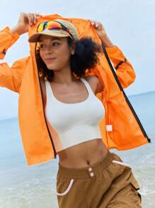 In My Nature Women's Casual Outdoor Sports Hooded Zip-Up Long Sleeve Protective Jacket Fall & Winter Outdoor Jacket - Orange - View 7