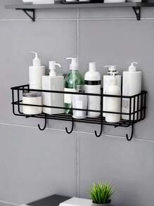 禹王免打孔三角架转角架卫生间浴室浴室厕所收纳壁挂式墙壁转角置物架 - 黑色 - 查看 6