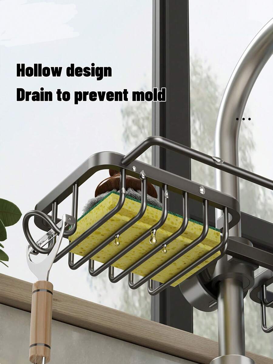 No Drilling Shower Rack - Space Aluminum Bathroom Storage Rack, Wall-Mounted Soap Rack For Shower, Toilet And Bathtub Storage - Multicolor - View 1