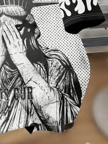 SHEIN 青少年男孩休闲简约短袖圆领T恤，适合夏季 - 彩色 - 查看 4