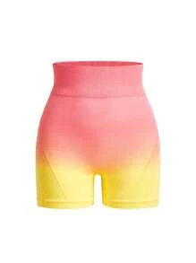 Easithlete Short deportivo con cintura alta, efecto ombre, sin costuras y elástico para mujer