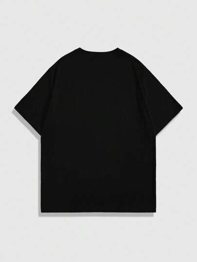 Street Life T-shirt à manches courtes imprimé personnage pour hommes, convient pour le port quotidien au printemps et en été, style années 2000